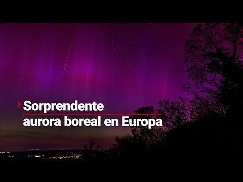 Sorprendente aurora boreal ilumina de rosa el cielo de Europa