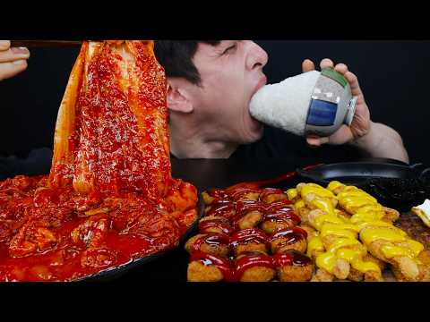 밥도둑 스페셜 실비한우곱찜닭 &amp; 꼬마돈까스 &amp; <strong>용가리치킨</strong> &amp; 밥적당히 먹방 ASMR SPICY EVEREST MOUNTAIN RICE &amp; KIMCHI JJIMDAK MUKBANG