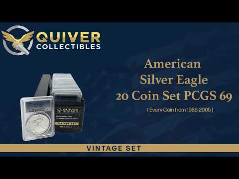 Vintage PCGS MS69 Set of 20 American Silver Eagles (Every Coin from 1986-2005)