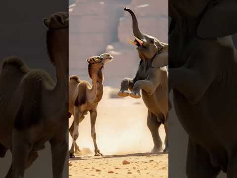Elephant wants to play with Camel #shorts #shortsvideo #shortsfeed #wildlife