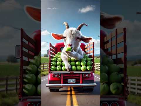 The poor goat eats the guavas and then flies into the sky! #shorts #aianimation