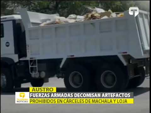 Fuerzas armadas decomisan artefactos prohibidos en cárceles de Machala y Loja