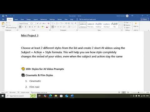 Mini Project 3: AI Video Creation |Mini Project three |