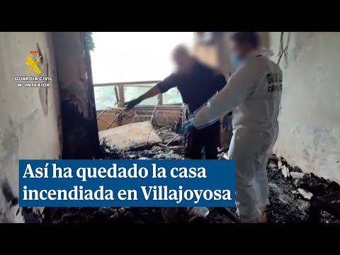 Así ha quedado la vivienda incendiada del bloque de Villajoyosa, Alicante