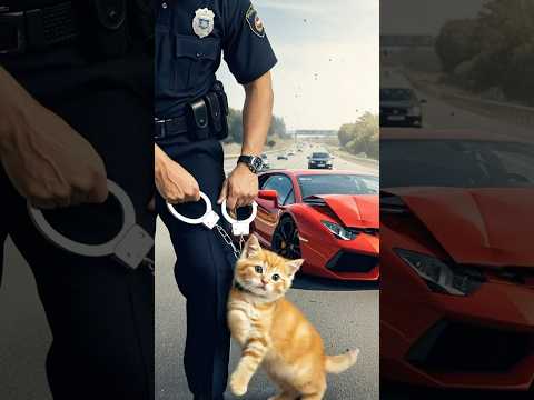 Goofy Kitty Steals A Lamborghini! (ending will make you shocked) #cat #catanimation #story | Cat AI