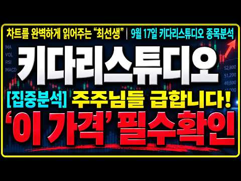 [키다리스튜디오 주가전망] 집중분석! 주주님들 급합니다! "이 가격" 필수확인하세요!