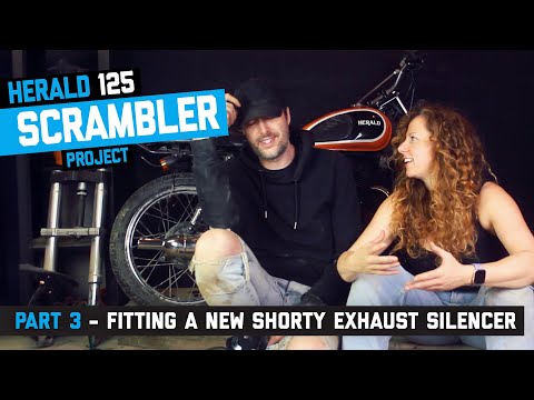 Herald 125 Scrambler Build Part 3 - Installing a new shorty exhaust silencer