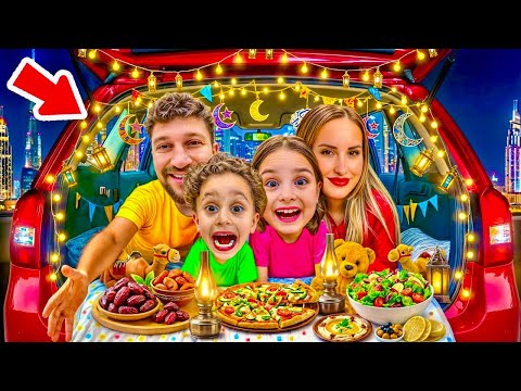 KUZEY ELİF ARABA DA SAHUR !! BABAMI KÖPEKLER KOVALADI !! 24 SAAT ARABA VLOG !!