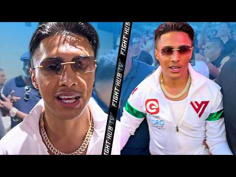 Emiliano Vargas REACTS To Canelo & Crawford final weigh-in & gets MOBBED by fans!