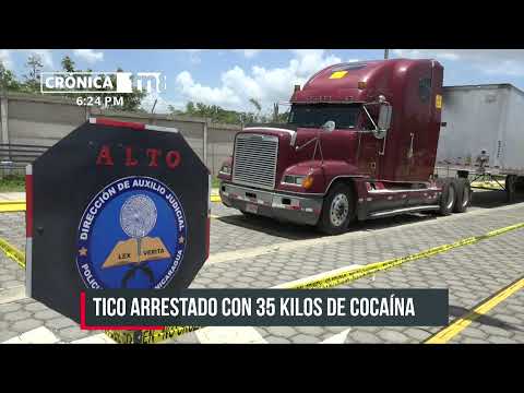 Tico es arrestado con 35 kilos de cocaína en Somotillo, Chinandega - Nicaragua