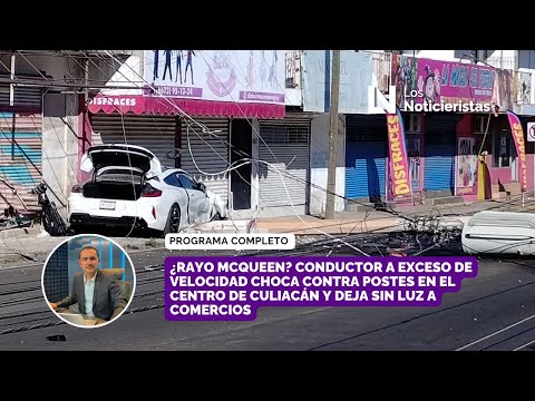 ¿Rayo Mcqueen? Conductor a exceso de velocidad choca contra postes en el centro de Culiacán