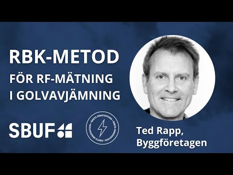 RBK-metod för RF-mätning i golvavjämning, nominerad till Årets innovation