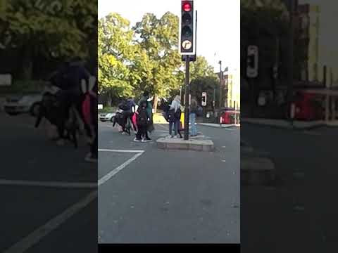 Silly cyclist crashes into pedestrian #crash #gopro #cycling #cyclist