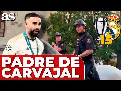 El padre de DANI CARVAJAL, policía nacional ESCOLTANDO al REAL MADRID | Champions League