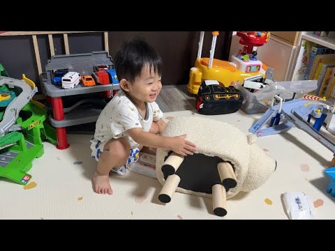 【突然始まった】UFOキャッチャーごっこをする1歳児