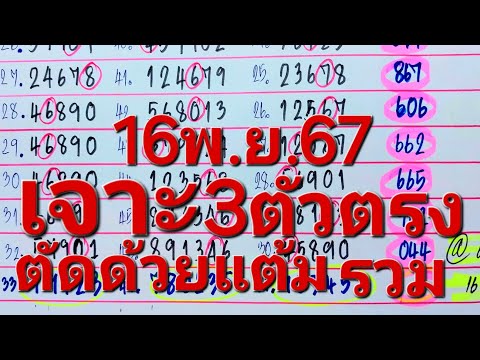 วิเคราะห์คัด3ตัวด้วยแต้ม3ตัวแล