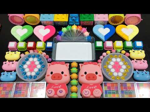 Rainbow Piggy Slime ASMR | Oddly Satisfying DIY Mixing #1252