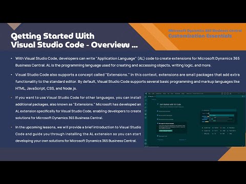 2. Getting Started with Visual Studio Code - Overview, User Interface, Basic Layout #businesscentral