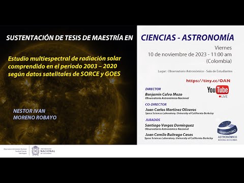 Sustentación de Tesis: Estudio Multiespectral de Radiación Solar comprendido en el periodo 2003-2020