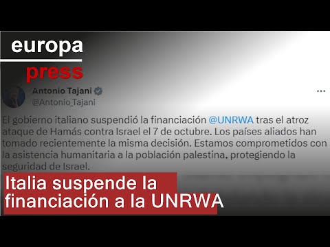 Italia suspende la financiación a la UNRWA
