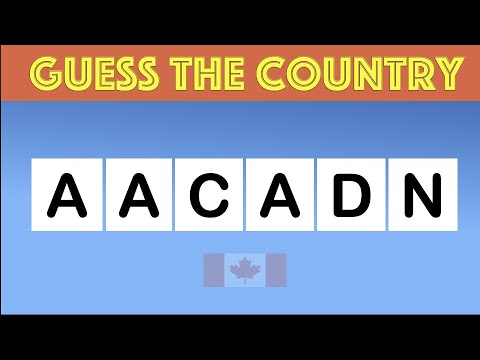 Guess the Country/ UNSCRAMBLE / 20 Countries/ Flags