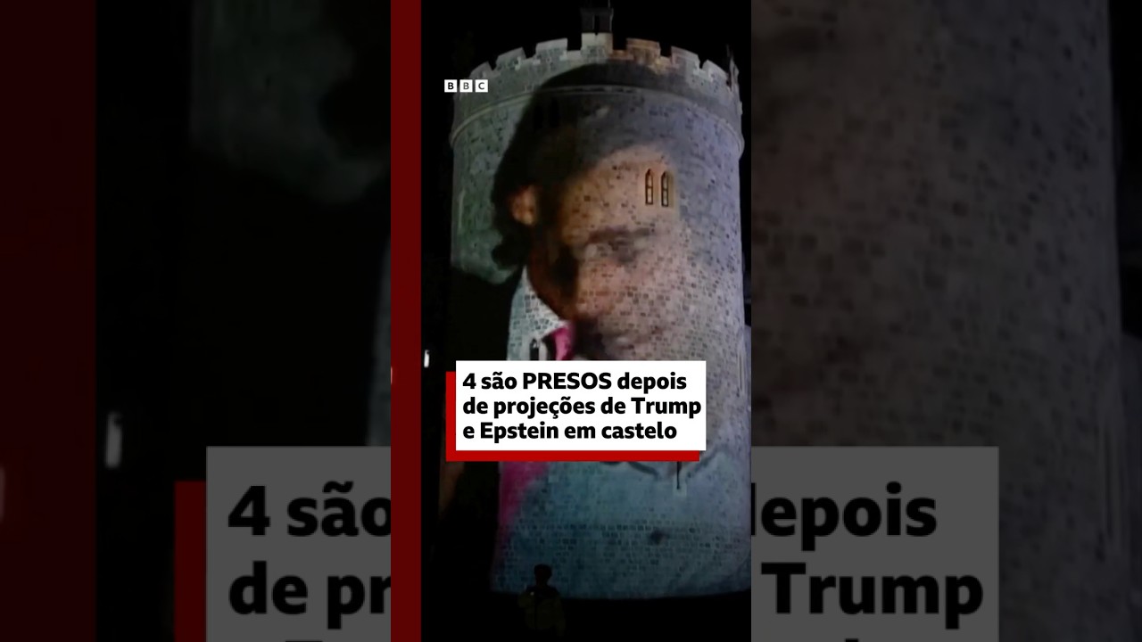 Quatro são presos depois de projeções de Trump e Epstein em castelo