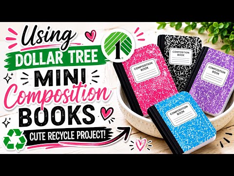 USEFUL RECYCLE HACK!  Cute Mini Composition Book Idea! Recycled Folio!