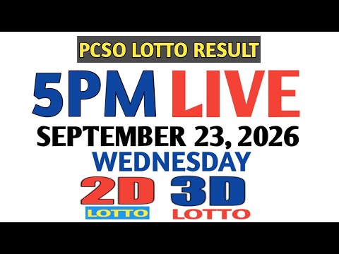 Lotto Result Today 5pm Wednesday pcso 2d 3d swertres ez2 September 23 2026