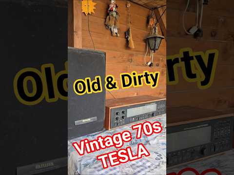 70s Vintage TESLA AMP & Modern AIWA BOOKSHELF SPEAKERS BASS REFLEX - Old and Dirty