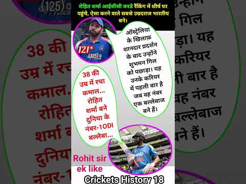रोहित शर्मा आईसीसी वनडे रैंकिंग में शीर्ष पर पहुंचे, ऐसा करने वाले सबसे उम्रदराज भारतीय बने। #shorts