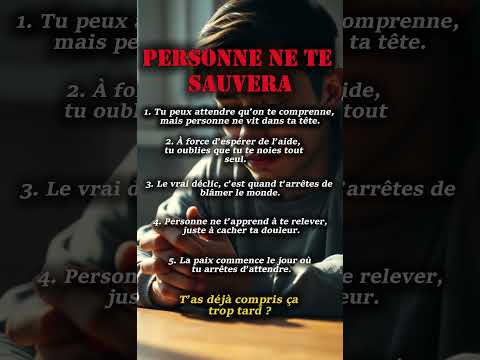 En vrai personne ne te sauvera