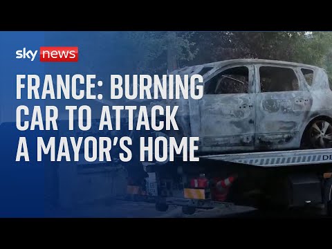 France Riots: Burning car used in ram-raid attack on mayor's home in 'assassination attempt'