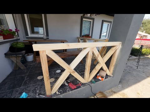 Як зробити дерев'яні перила для тераси своїми руками | DIY Wooden Terrace Railing | DMT