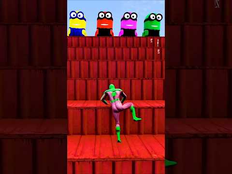 GTA 5 Can Spider-Man Survive 100 Minions? (Ragdoll Physics)#shorts