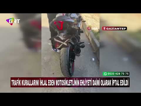 Trafik kurallarını ihlal eden motosikletlinin ehliyeti daimi olarak iptal edildi