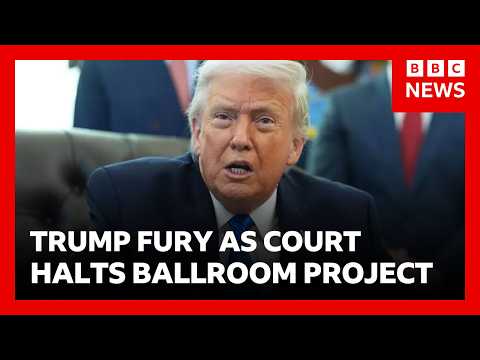 Trump fury as US court halts his $400m dollar ballroom project | BBC News