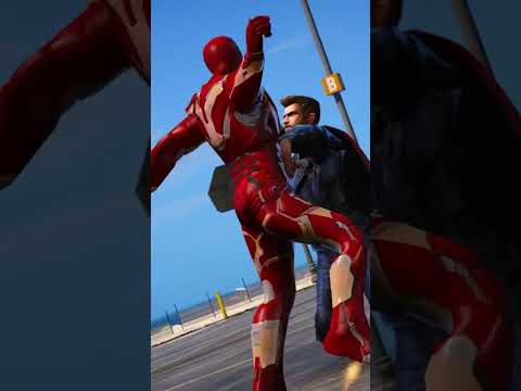 Iron man vs Thor epic combo strike moves #ironman #marvel #gtav #thor #dccomics