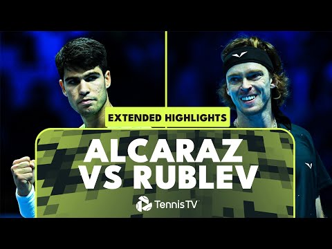 Carlos Alcaraz vs Andrey Rublev First Meeting | ATP Finals 2023 Extended Highlights