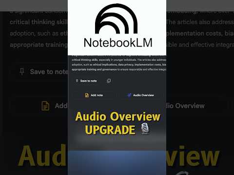 Enhanced NotebookLM Audio Overview 🎙️4 Types Of Audio #ai #podcast #notebooklm