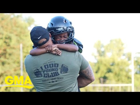Marine dad surprises son at football practice after months long deployment