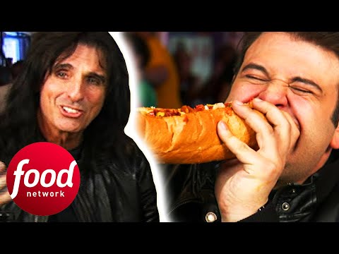 Adam Takes On A HUGE 22-Inch Hot Dog With Alice Cooper | Man V Food: The Carnivore Chronicles