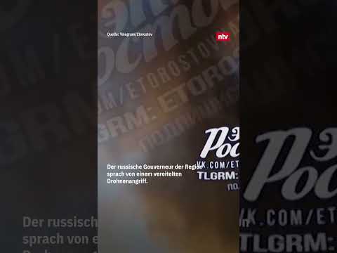 Dunkle Rauchsäulen steigen über russischem Öldepot auf. #ntv #shorts