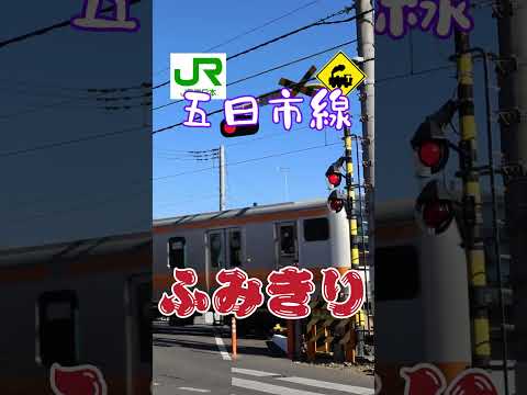 🚉 JR五日市線ののどかな斜め踏切！通勤電車が行く風景 🚦🏡 #ふみきり #JR五日市線 #鉄道風景