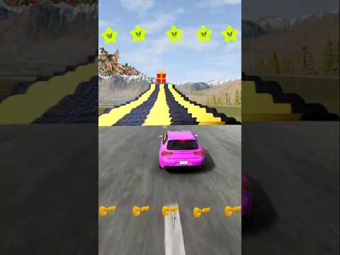 🚗💥 Big vs Small Cars & Speed Bumps #38 - BeamNGdrive - BeamngMars-tk #shorts