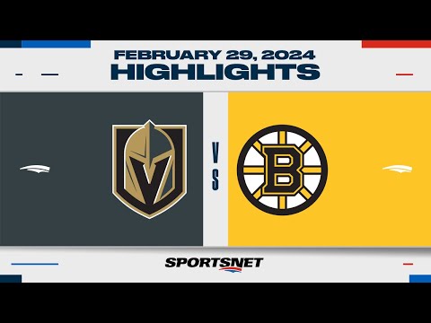 NHL Highlights | Golden Knights vs. Bruins - February 29, 2024