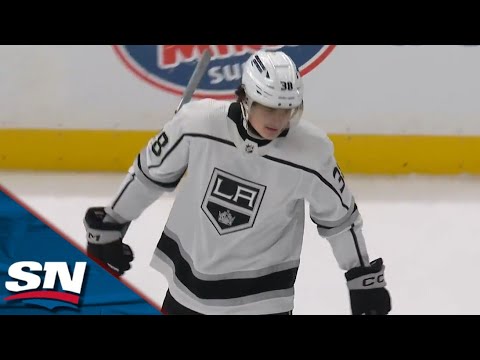 Kings Alex Turcotte Pings One In Off The Post Short Side For First Career NHL Goal