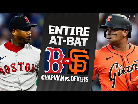 FULL AT-BAT: Rafael Devers vs. Aroldis Chapman in Devers 1st game vs. his former team!