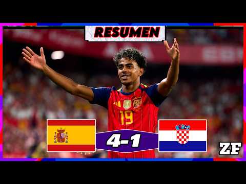✅ ASI FUE LA GOLEADA DE ESPAÑA CON DOBLETE DE LAMINE YAMAL NATIONS LEAGUE 🏆