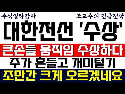 [대한전선 주가전망 조교수] 큰손들 움직임이 수상하다! 주가 흔들고 개미털기...조만간 크게 오르겠네요
