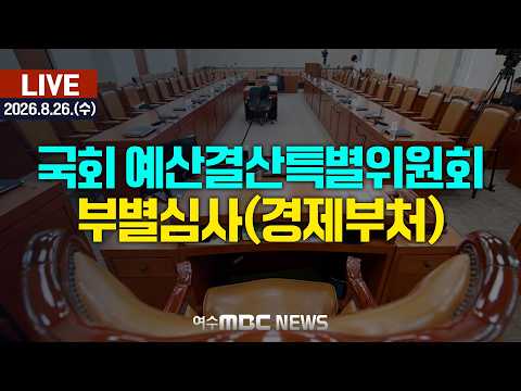 🔴[국회] 예산결산특별위원회 - 부별심사(경제부처) [LIVE] 여수MBC <strong>중계방송</strong> (2026.8.26.)